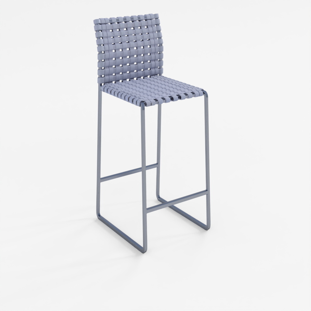 Outdoor High Woven Back Bar Stool