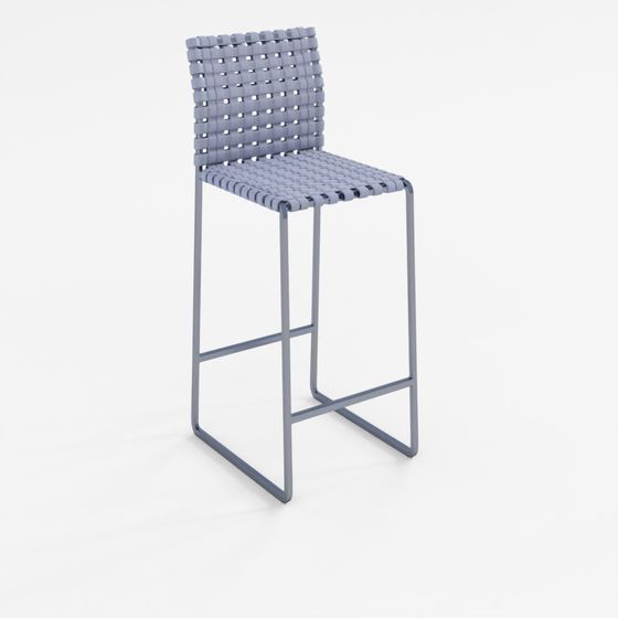 Outdoor High Woven Back Bar Stool