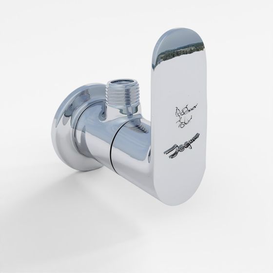 Angle Valve with Wall Flange - Chrome