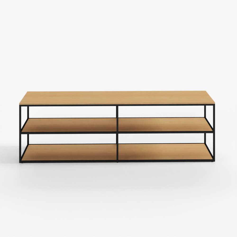 Yoana TV Stand in Oak with Black Metal Frame