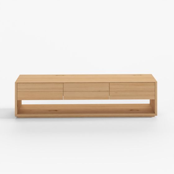 Alguema 3-Drawer TV Stand in Oak, Natural Finish