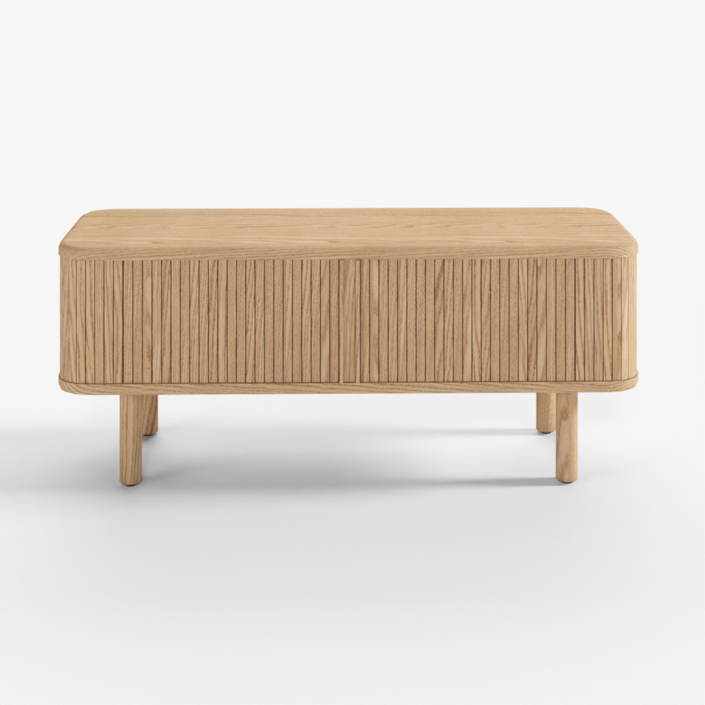 Mailen 2-Door TV Stand in Ash, Natural Finish