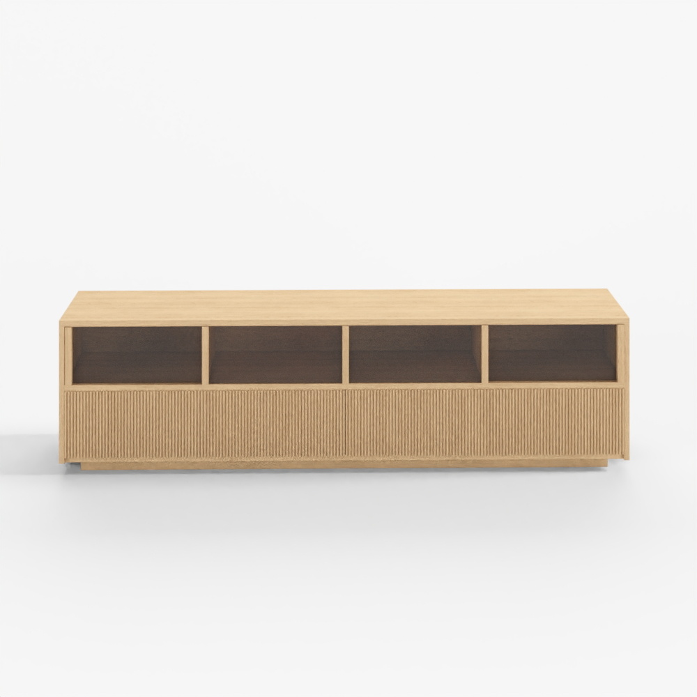 Helvine TV Stand with 4 Doors and 2 Drawers in Oak