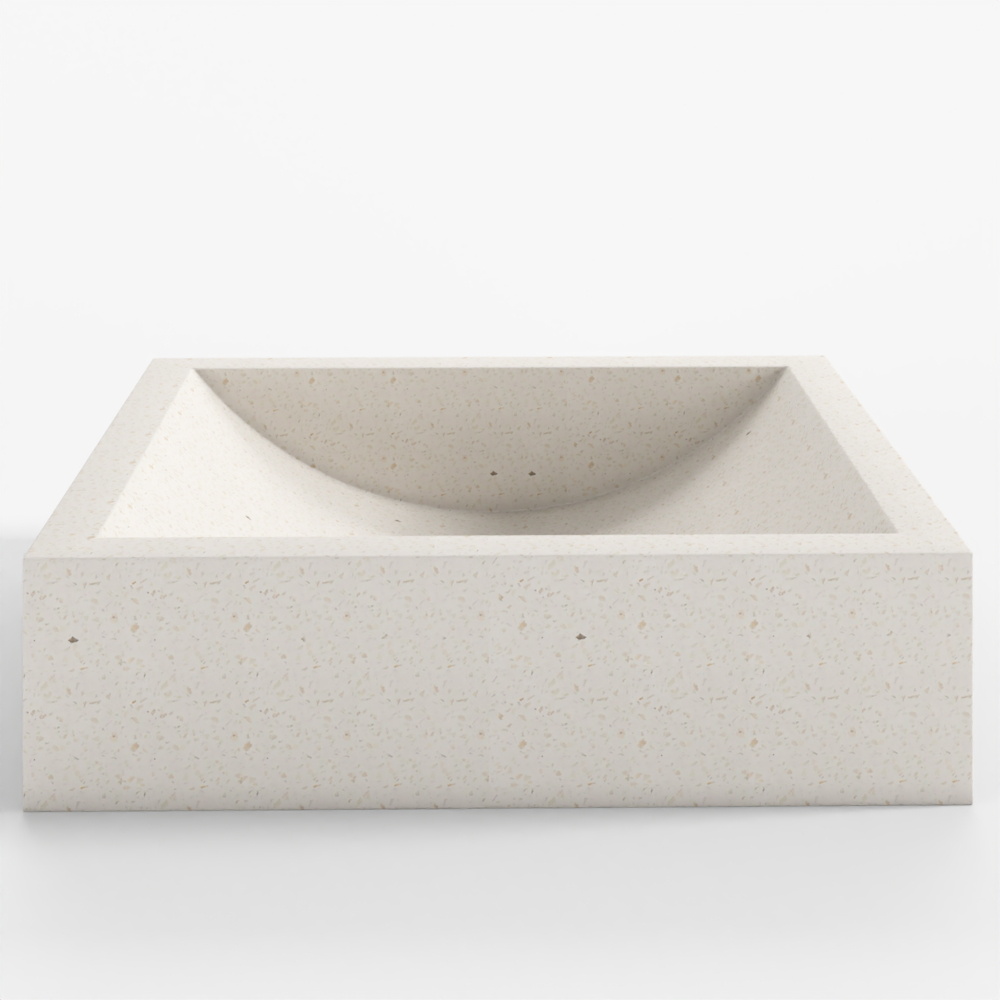 Delina White Terrazzo Countertop Washbasin
