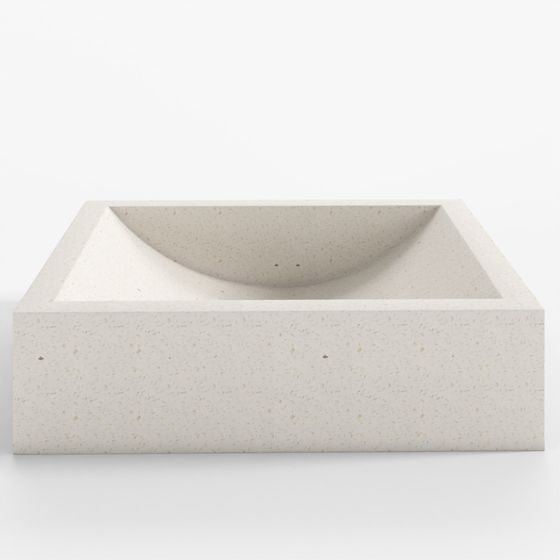 Delina White Terrazzo Countertop Washbasin