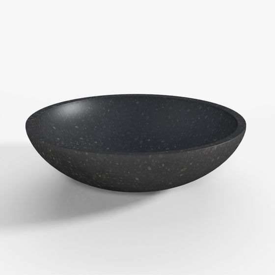 Delina Black Terrazzo Countertop Washbasin Ø 40 cm