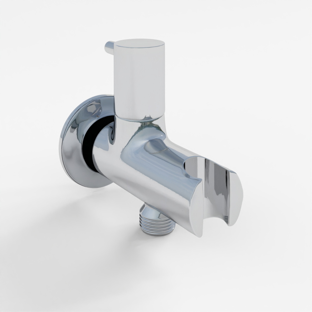 Round Wall Outlet - Chrome