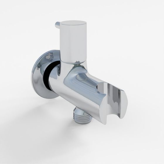 Round Wall Outlet - Chrome