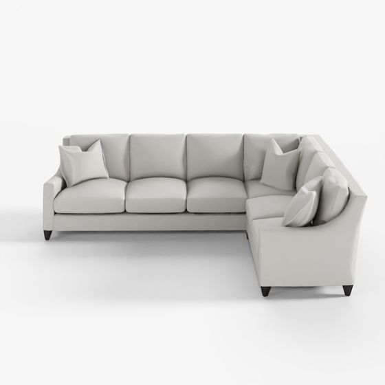 Bespoke Sectional with Modern Weltless Slope Arm