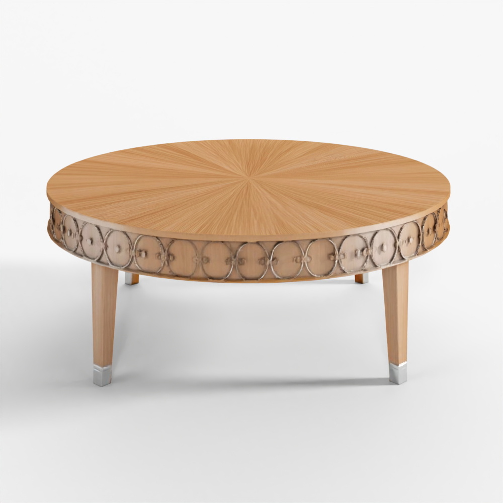 Kiam Round Cocktail Table Stocked Finish