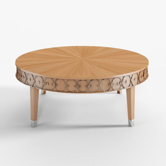 Kiam Round Cocktail Table Stocked Finish
