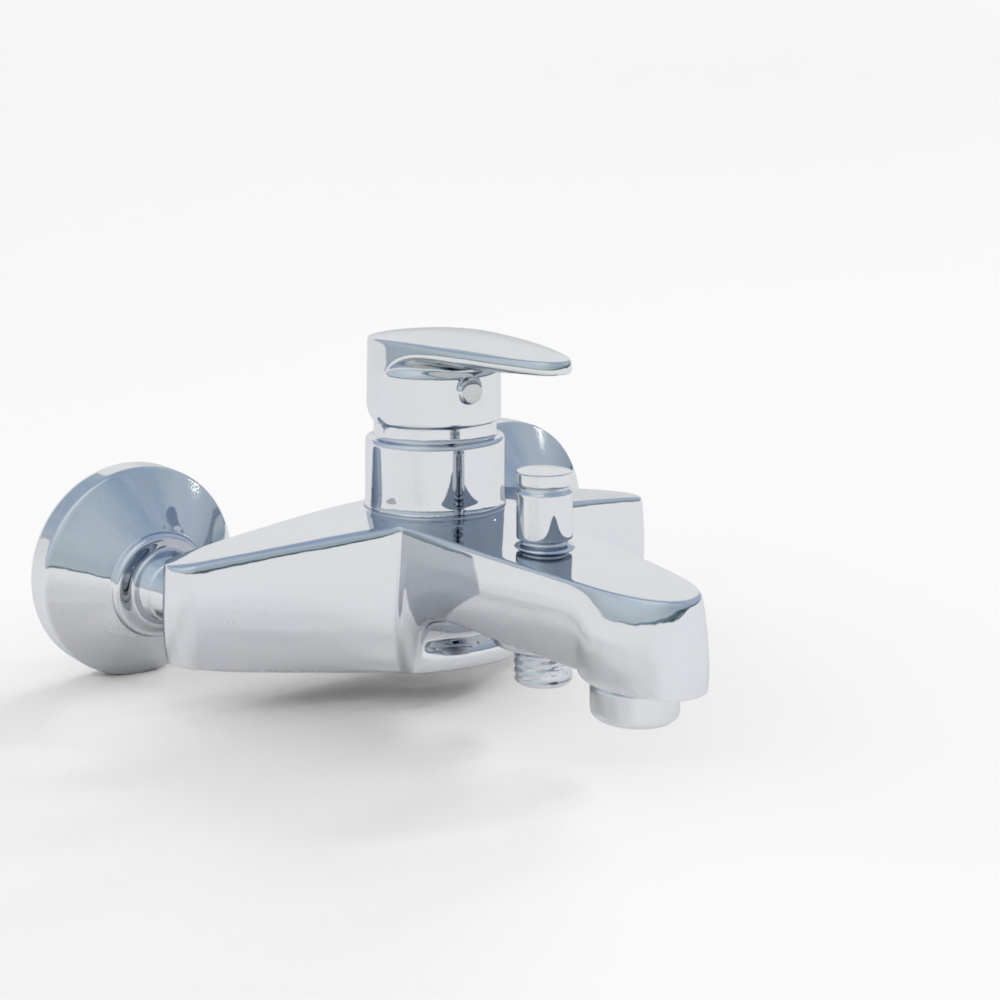 Vòi Trộn Đơn Tay Gắn Tường - Chrome