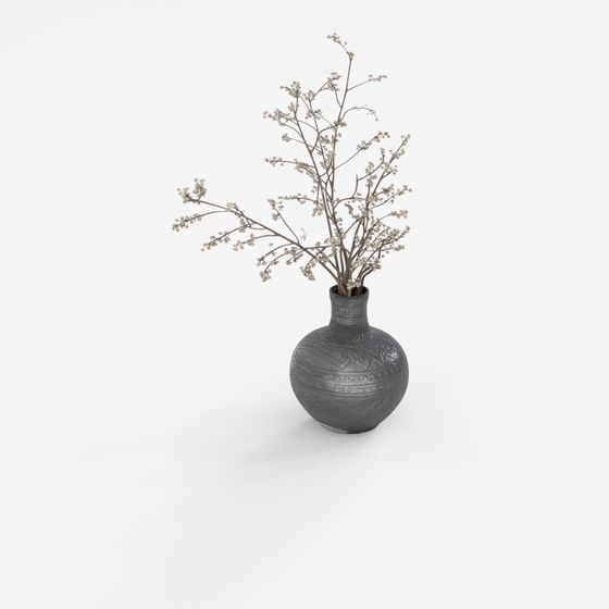 Elegant Winter Vase 3D Model for Creative Projects