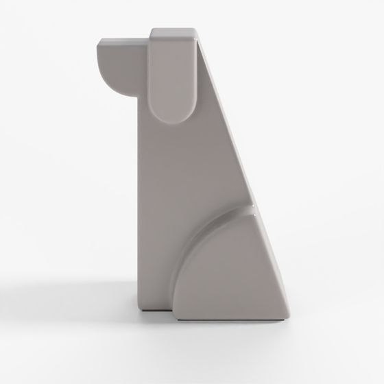 Dog Moon Grey Porcelain Figurine