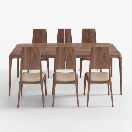 Dining Chair (14) Walnut Wood Library