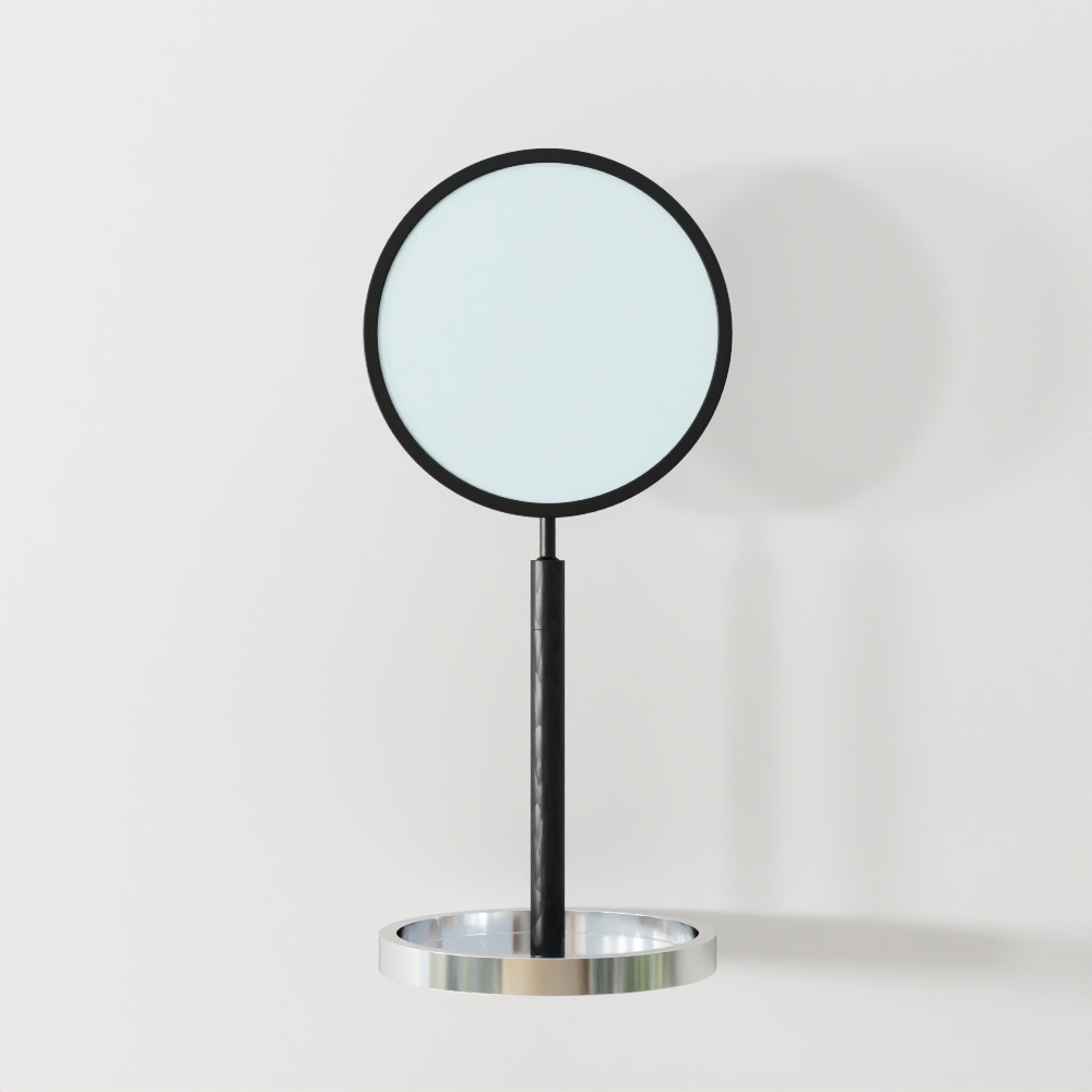 Miroir cosmétique en pierre noire