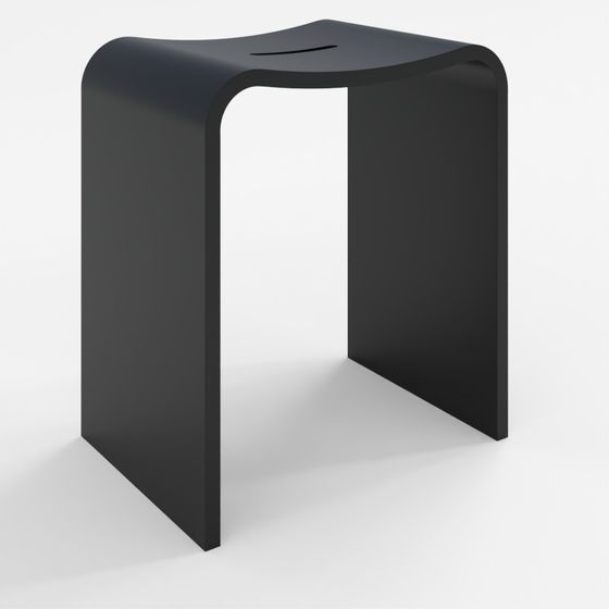 Black Stone Shower Stool