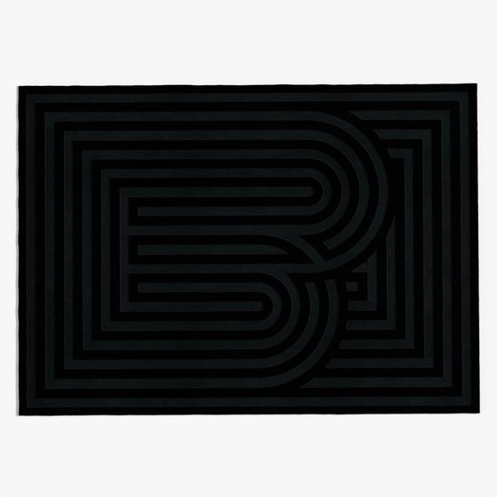 Tapis Rectangulaire Noir Classique