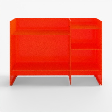 Vibrant Red Storage Cabinet 3D Model – Low-Poly Textured