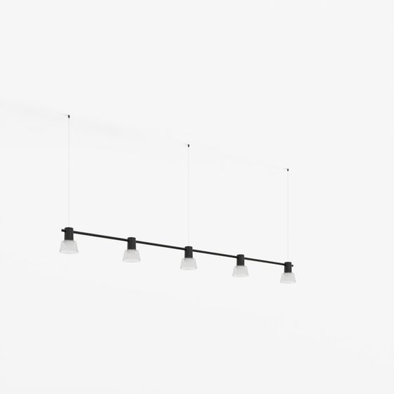 Подвесной светильник Compose Rail с маленьким стеклянным абажуром