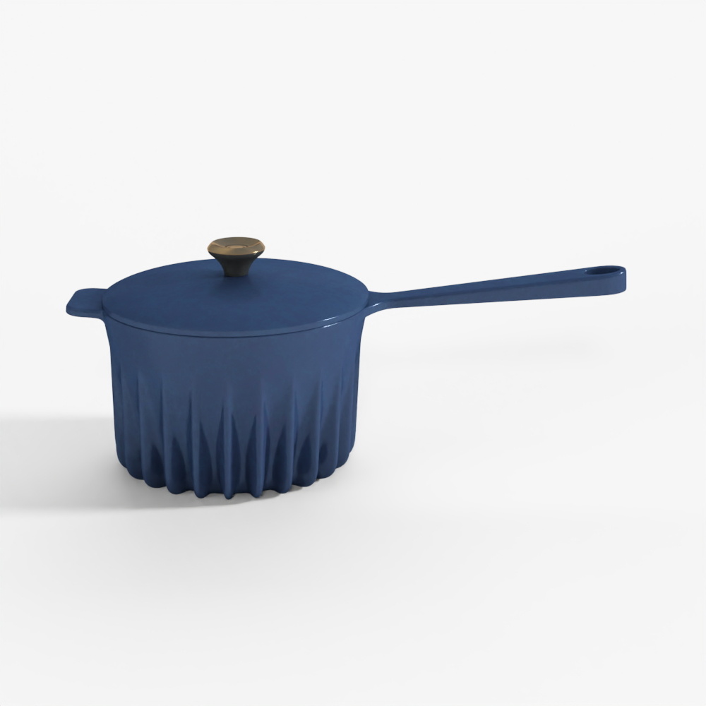 帶蓋藍色湯鍋