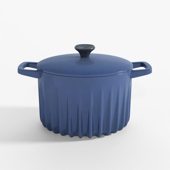Cazuela holandesa con tapa azul