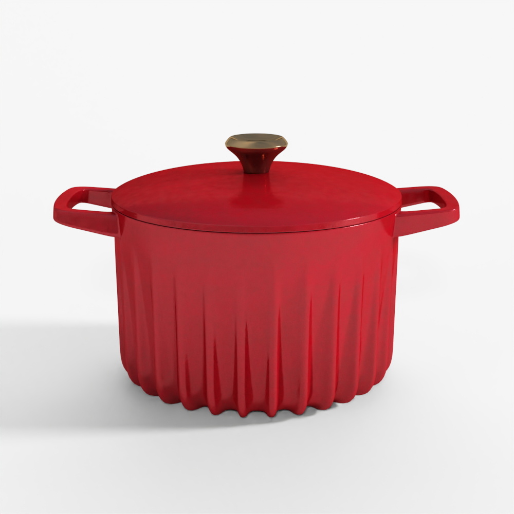 Red Dutch Oven Pot with Lid