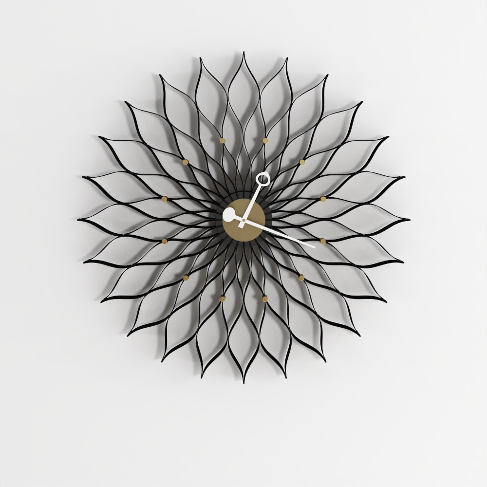 Sunflower Black Wall Clock