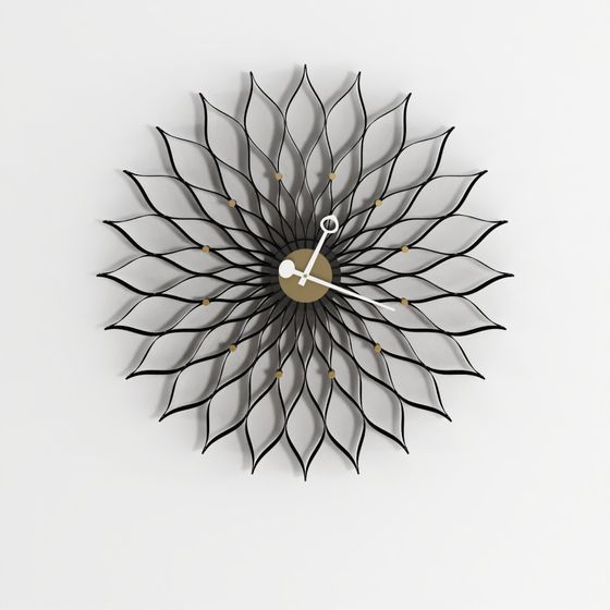 Sunflower Black Wall Clock