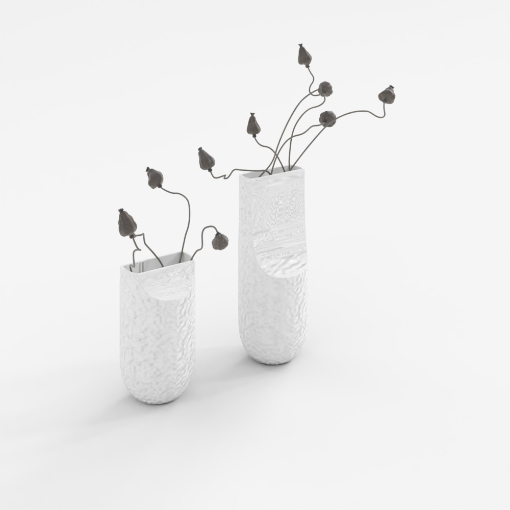 Serif Vase with Dried Flowers