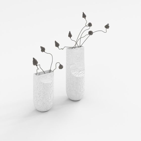 Serif Vase with Dried Flowers