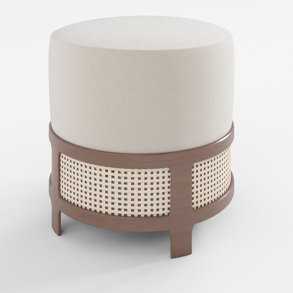 French Mid-Century Round Stool