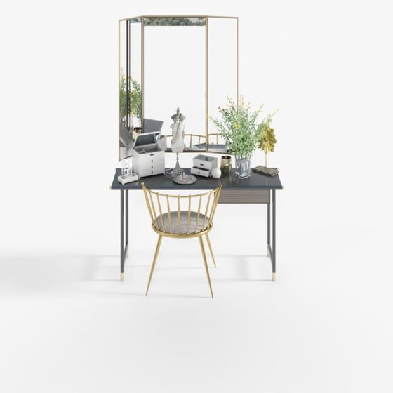 Elegant Vintage-Inspired Vanity Table 3D model
