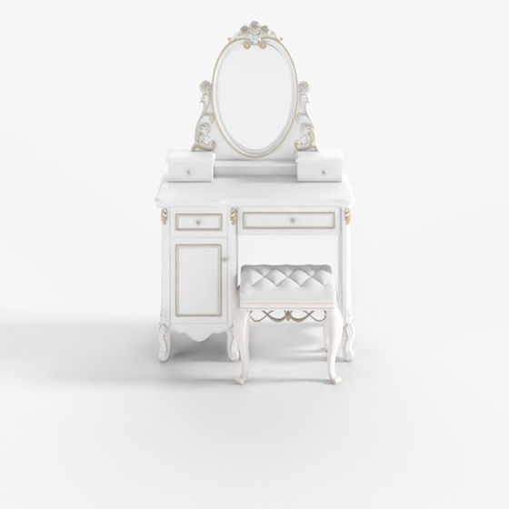 Elegant Vintage Vanity Table 3D model