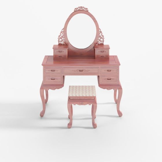 Elegant Vintage-Modern Dressing Table 3D model