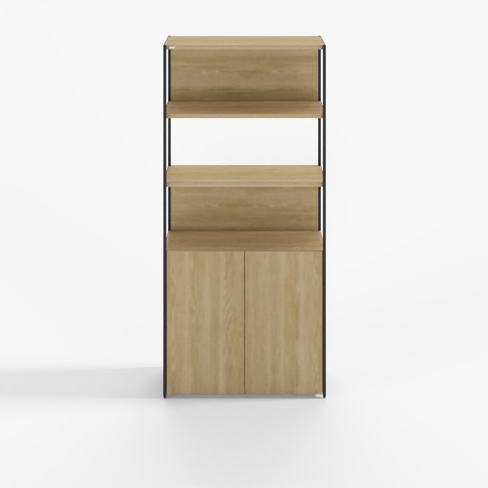 Desker W800 5-Tier Steel Bookcase with Bottom Door - MACFK