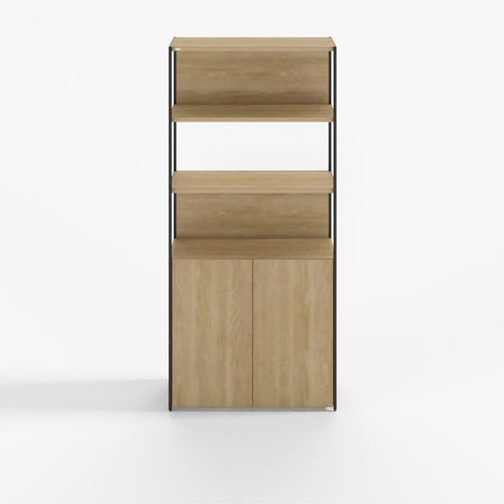 Desker W800 5-tier steel bookcase with bottom door-MACFK