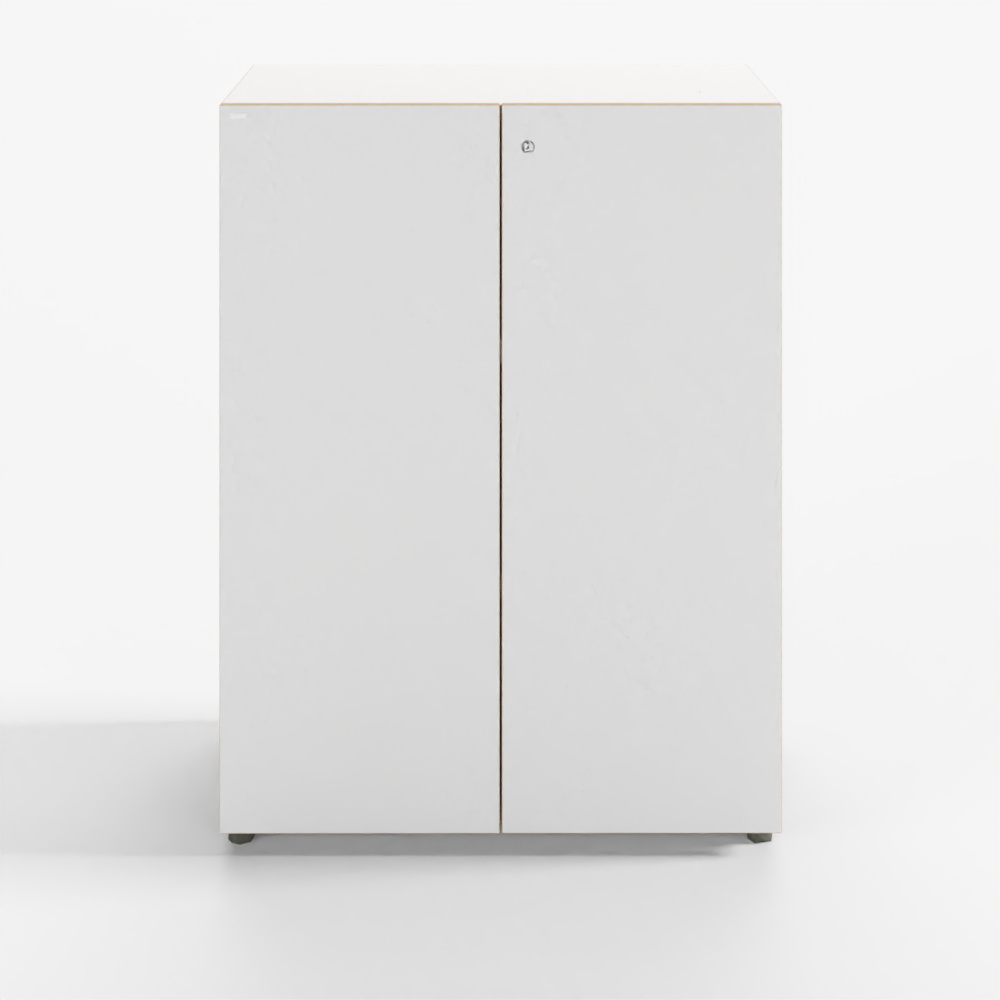 Libreria Profonda in Legno Desker W800 a 3 Ripiani con Anta - WWWW