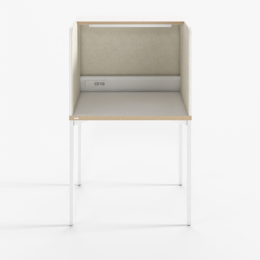 Desker W800xD600 focused desk (felt, lighting)-WWWW