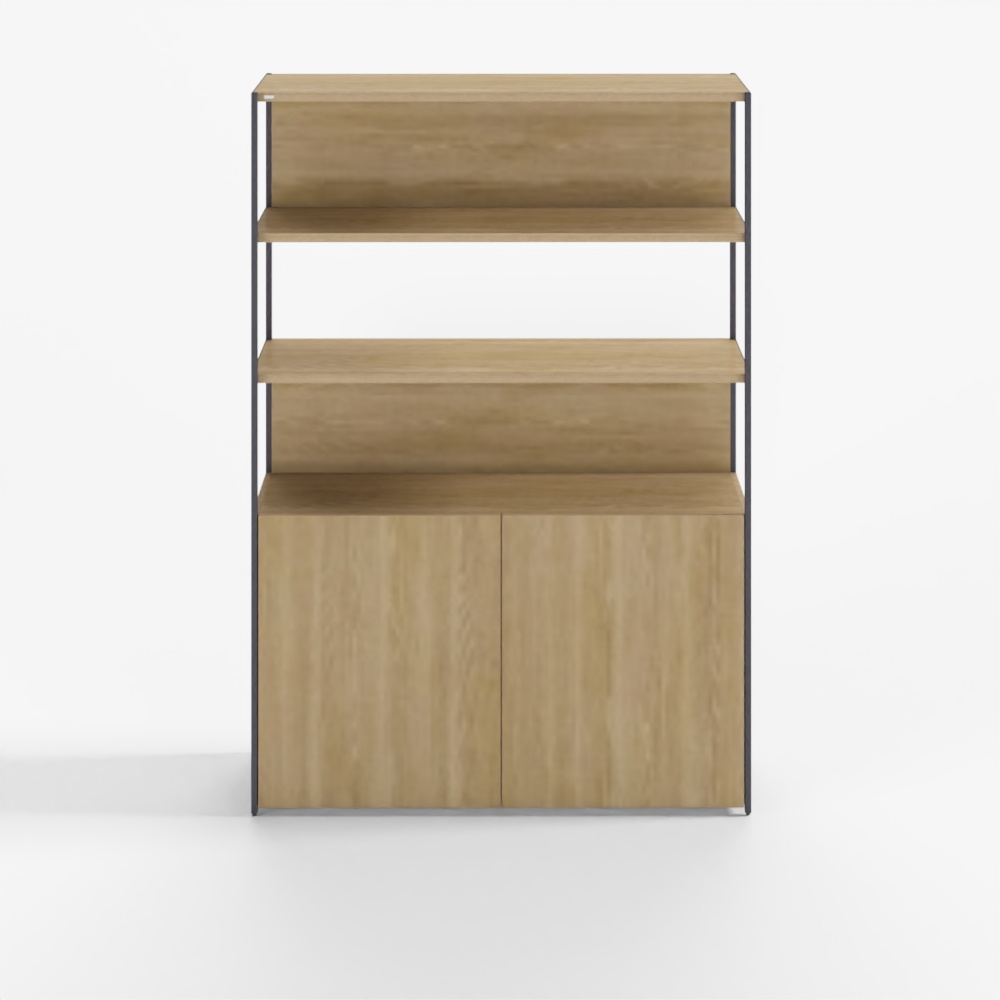 Desker W1200 5-Tier Steel Bookcase with Bottom Door - MACFK