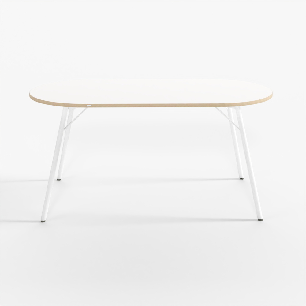 Desker W1600xD800 Oval Table - WWWW