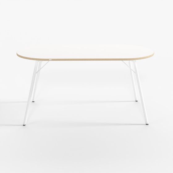 Desker W1600xD800 Oval Table - WWWW