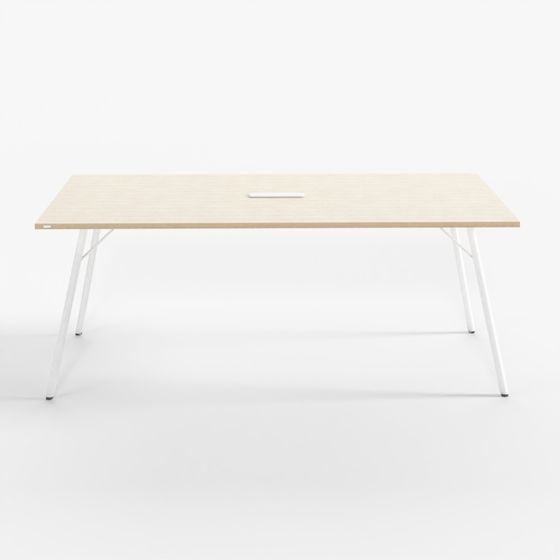 Desker W1900xD900 table with power outlet-MLWW