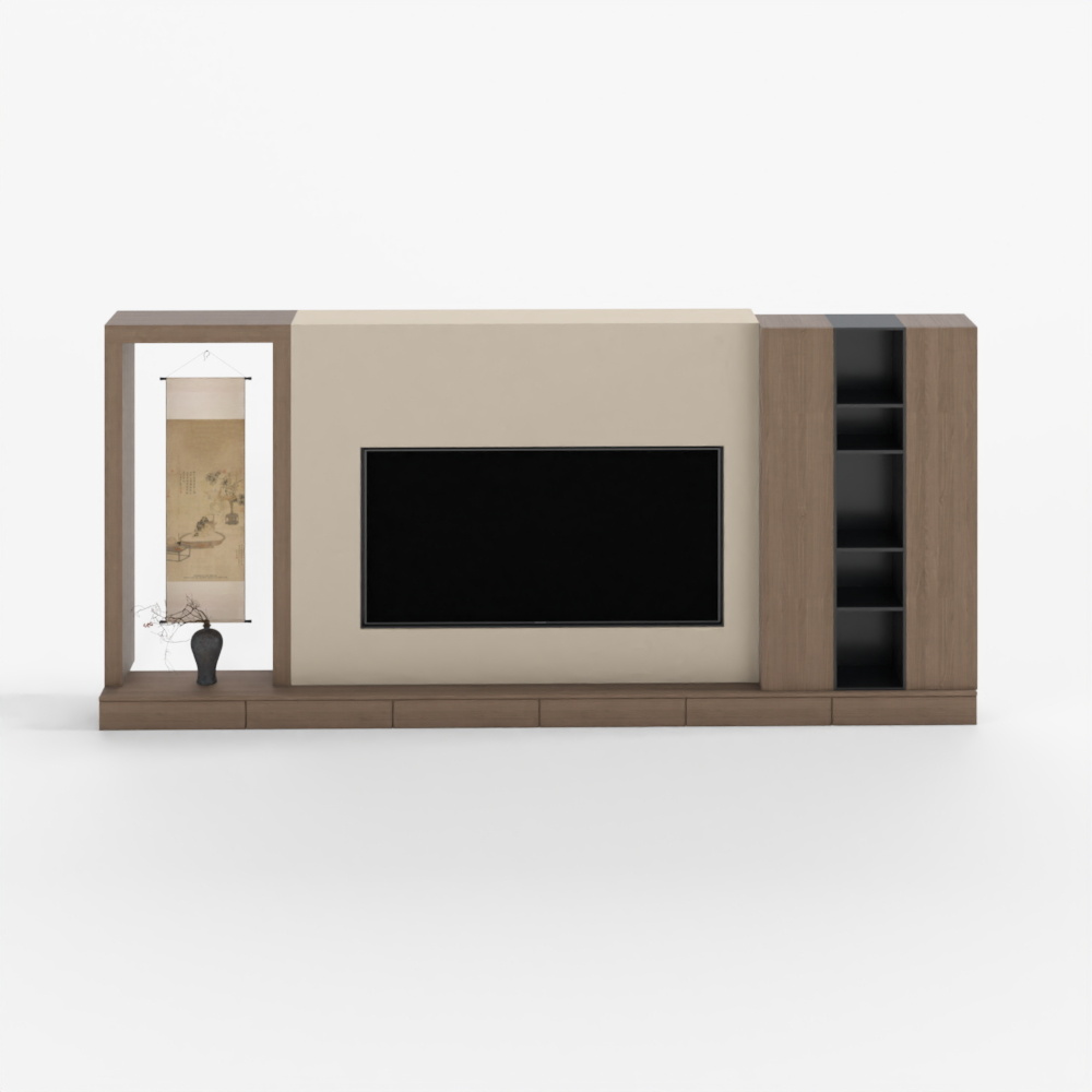 Nuova Parete Caratteristica per Soggiorno Estetica Stile Song Cinese