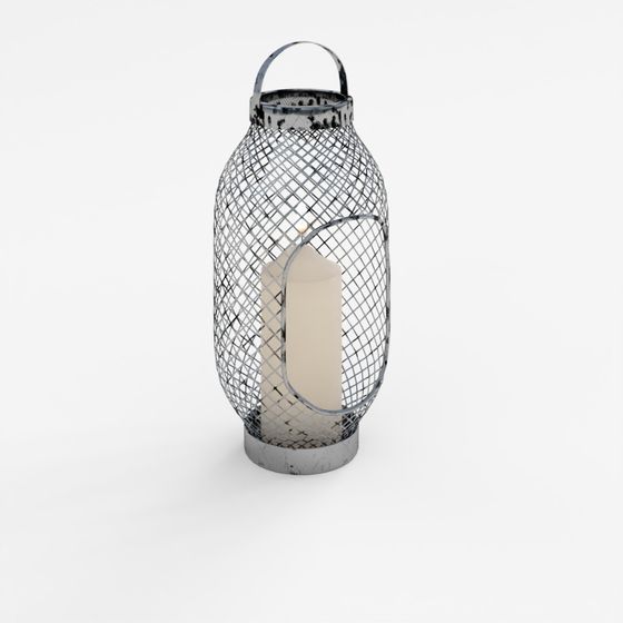 Low-Poly Metal Lantern 3D model with Vintage Charm