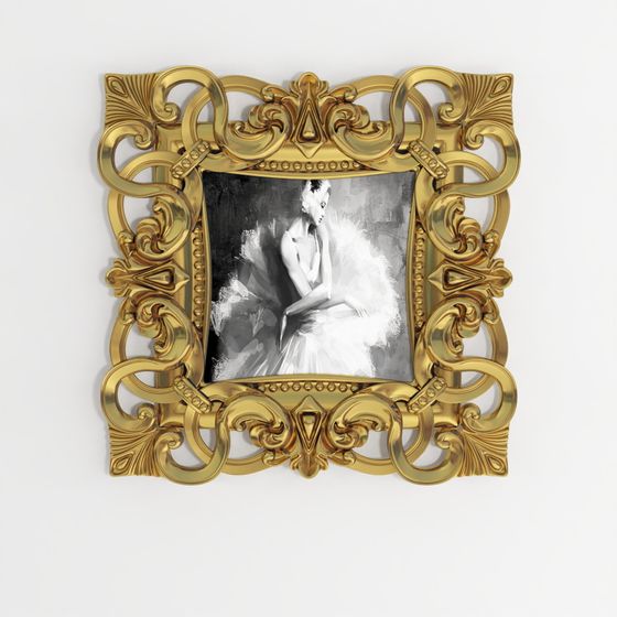 Golden Elegance Frame 3D model