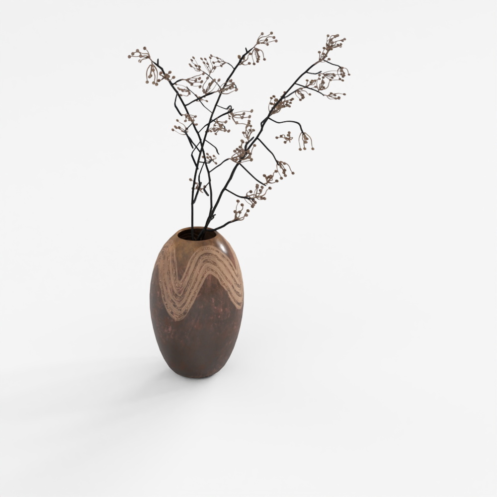 Французское растение в горшке середины века для столовой