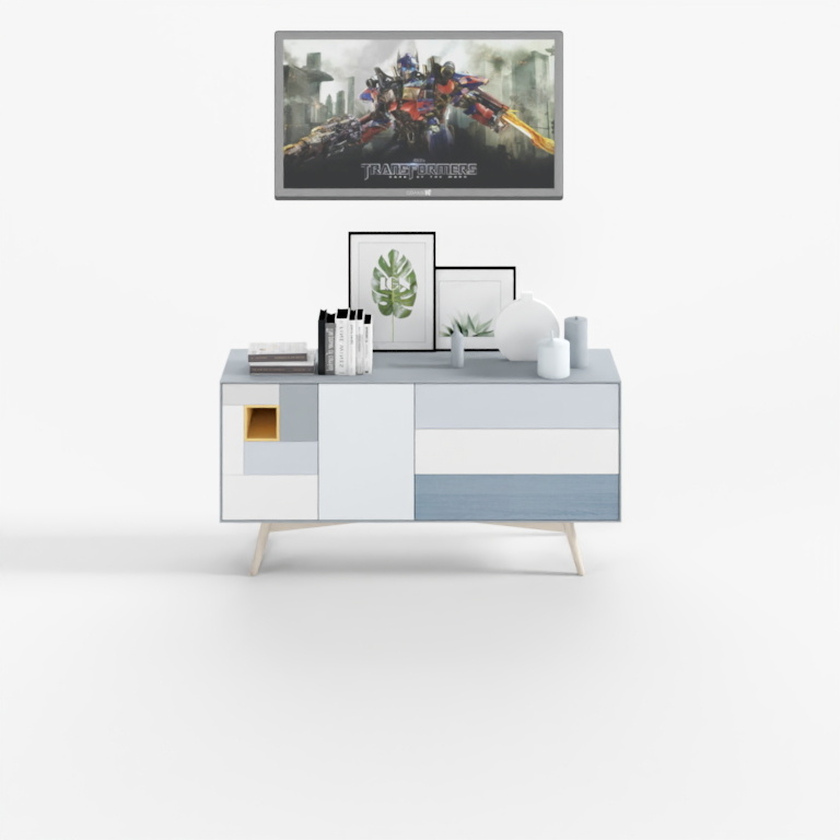Stylish Low-Poly TV Cabinet 3D model