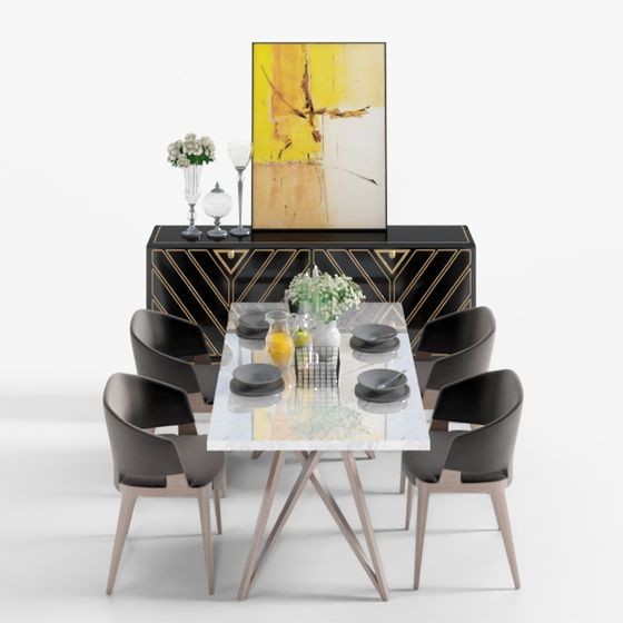 Urban Minimalist Dining Table 3D model