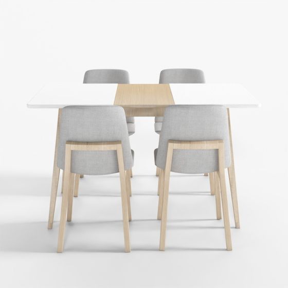 Nordic Dining Table and Chair Set 3D model
